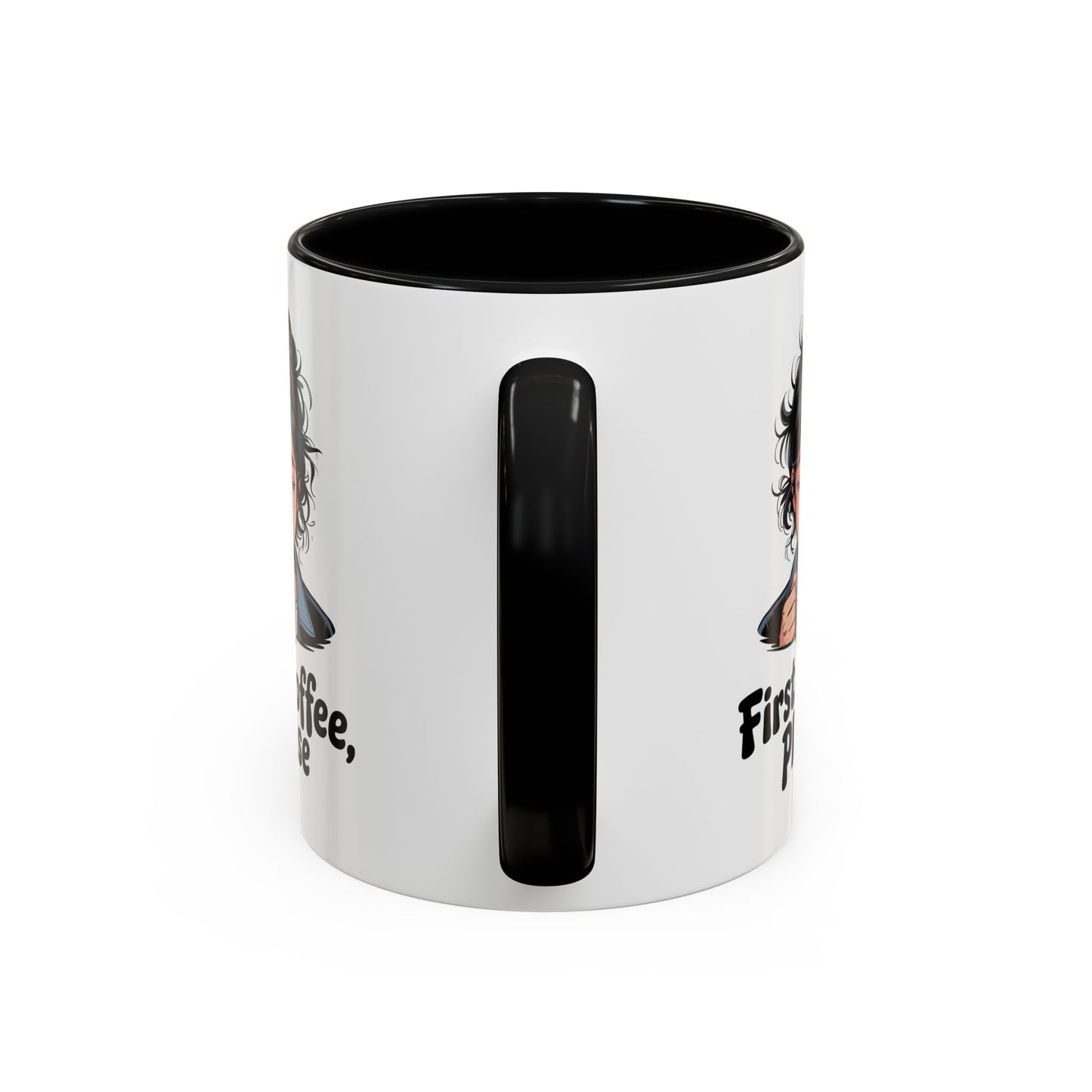 First Coffee, Please Accent Coffee Mug — Funny Morning Coffee Mug for Tired Adults