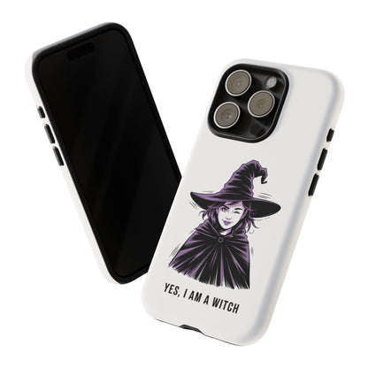 iPhone Yes, I Am a Witch Phone Case — Gothic Witch Illustration Protective Cover