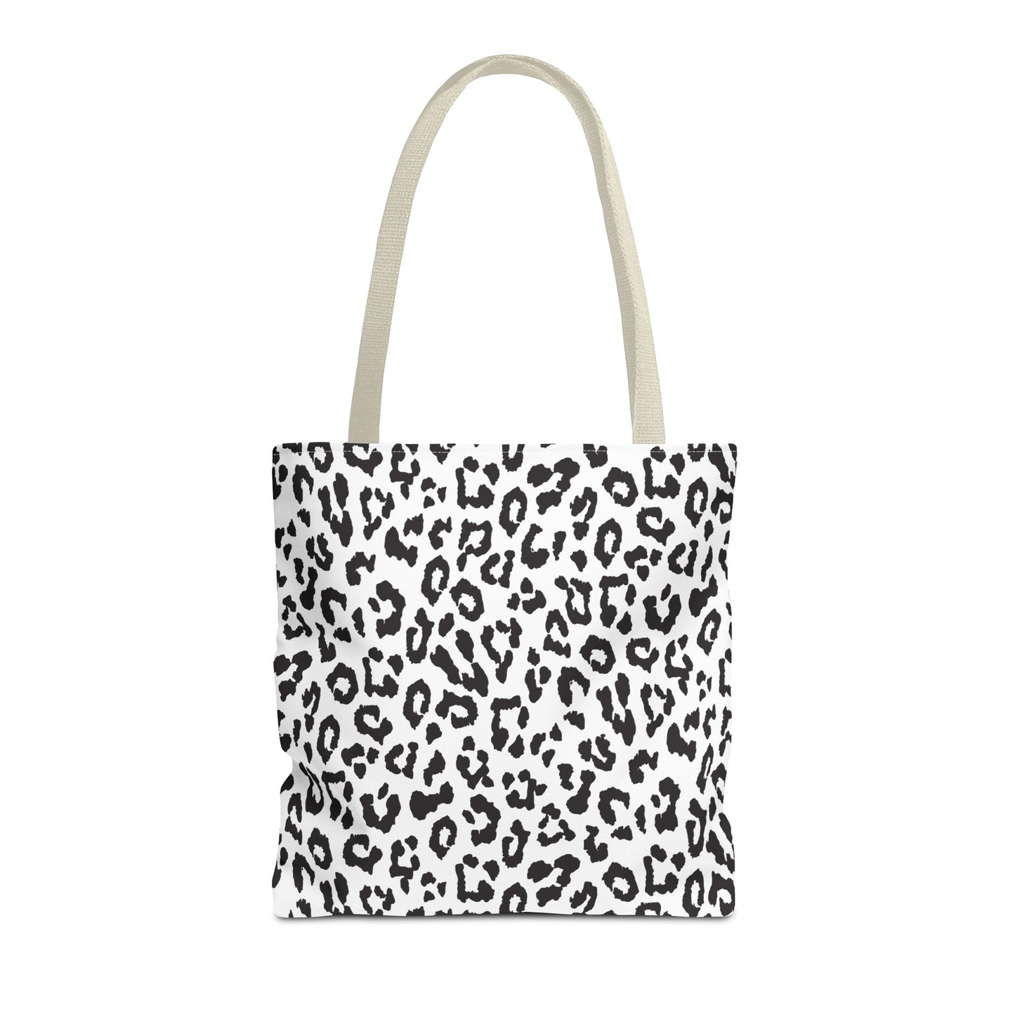 Leopard Print Tote Bag — Black & White All-Over-Print Shopper