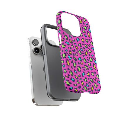 iPhone Pink Neon Leopard Phone Case — Bold Protective iPhone Cover