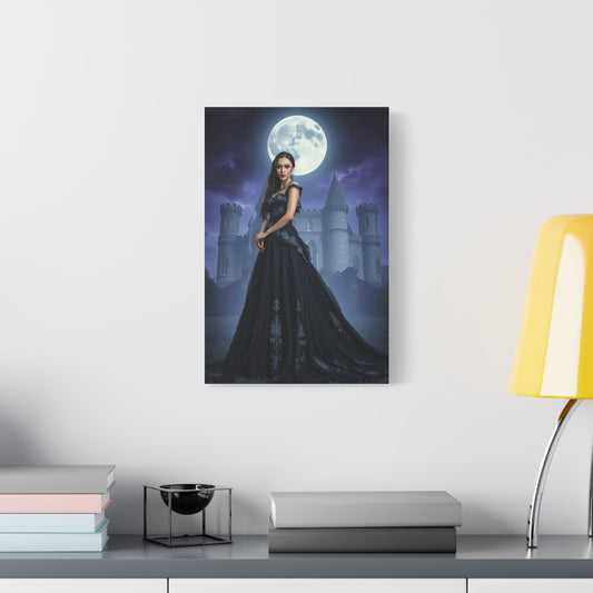Gothic Moonlight Canvas Print — Elegant Dark Castle Portrait