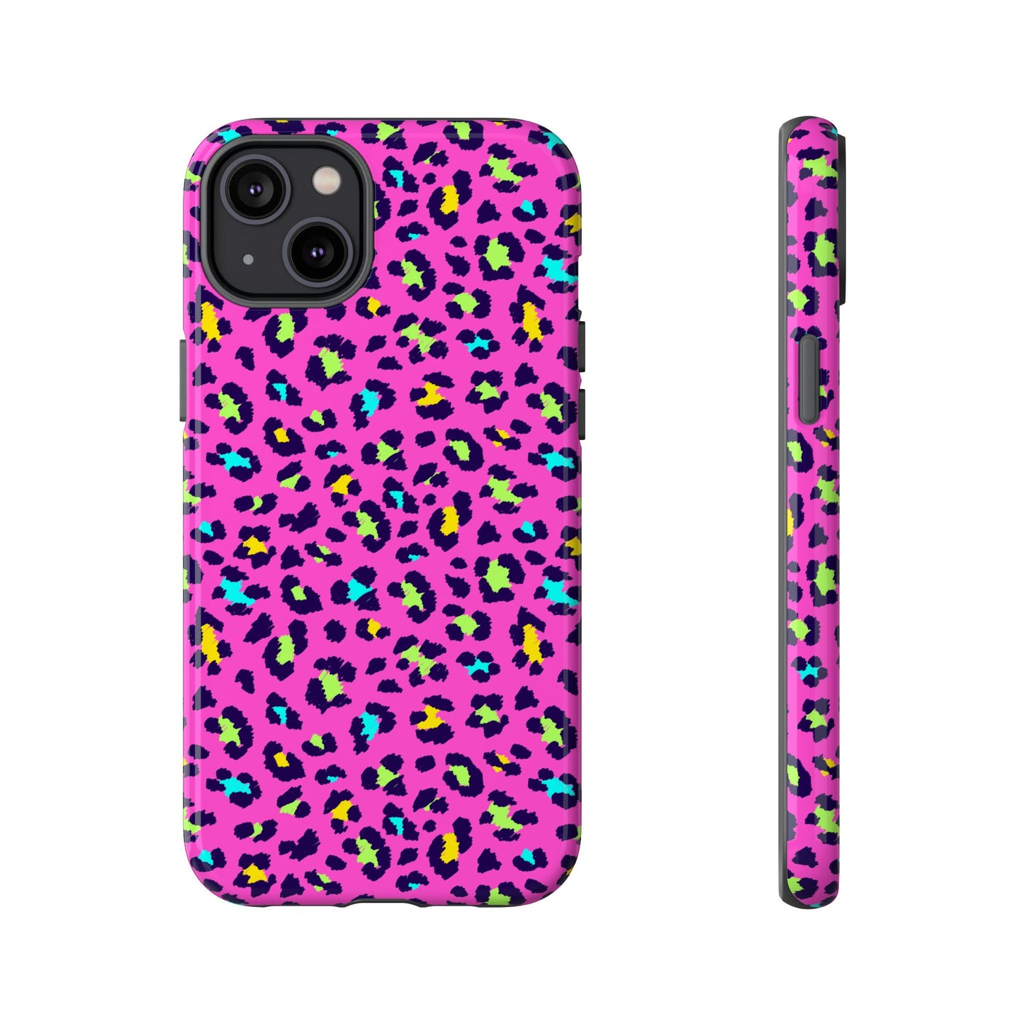 iPhone Pink Neon Leopard Phone Case — Bold Protective iPhone Cover