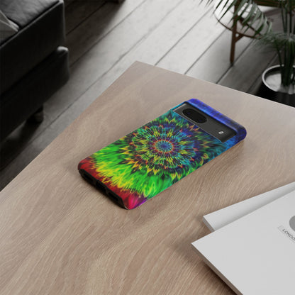 Funda para teléfono Google Psychedelic Tie-Dye Mandala: protección resistente y vibrante
