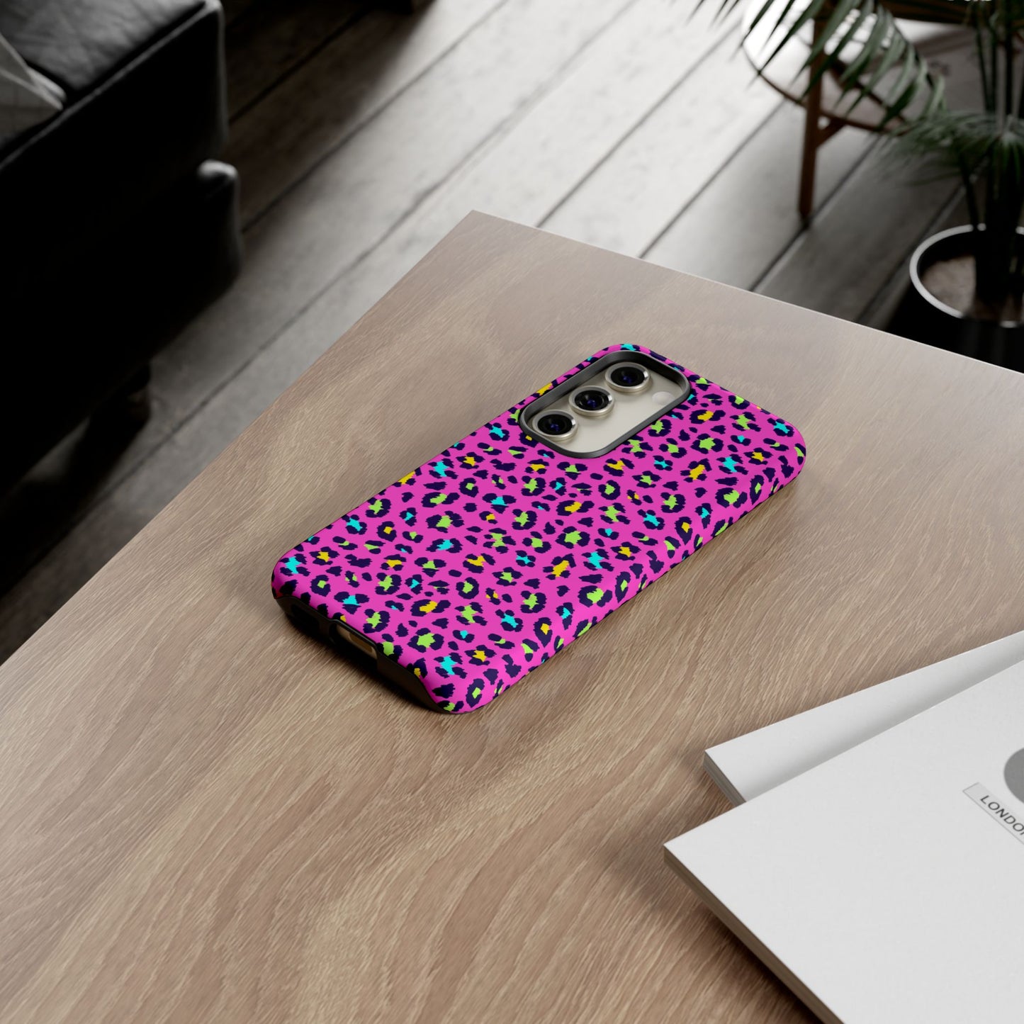 Samsung Handyhülle – Robuste Schutzhülle in leuchtendem Pink mit Leopardenmuster