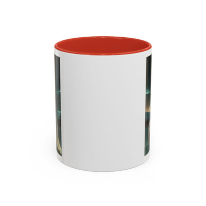 Taza de café Aurora Guardiana — Arte fantástico de mujer con lobo