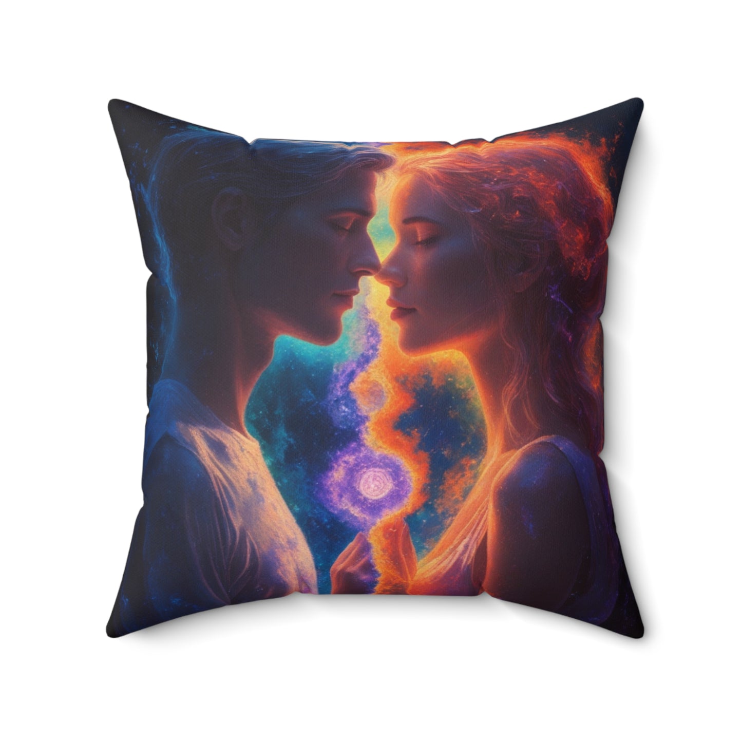 Square Pillow — Mystic Sun & Moon Lovers Decorative Cushion