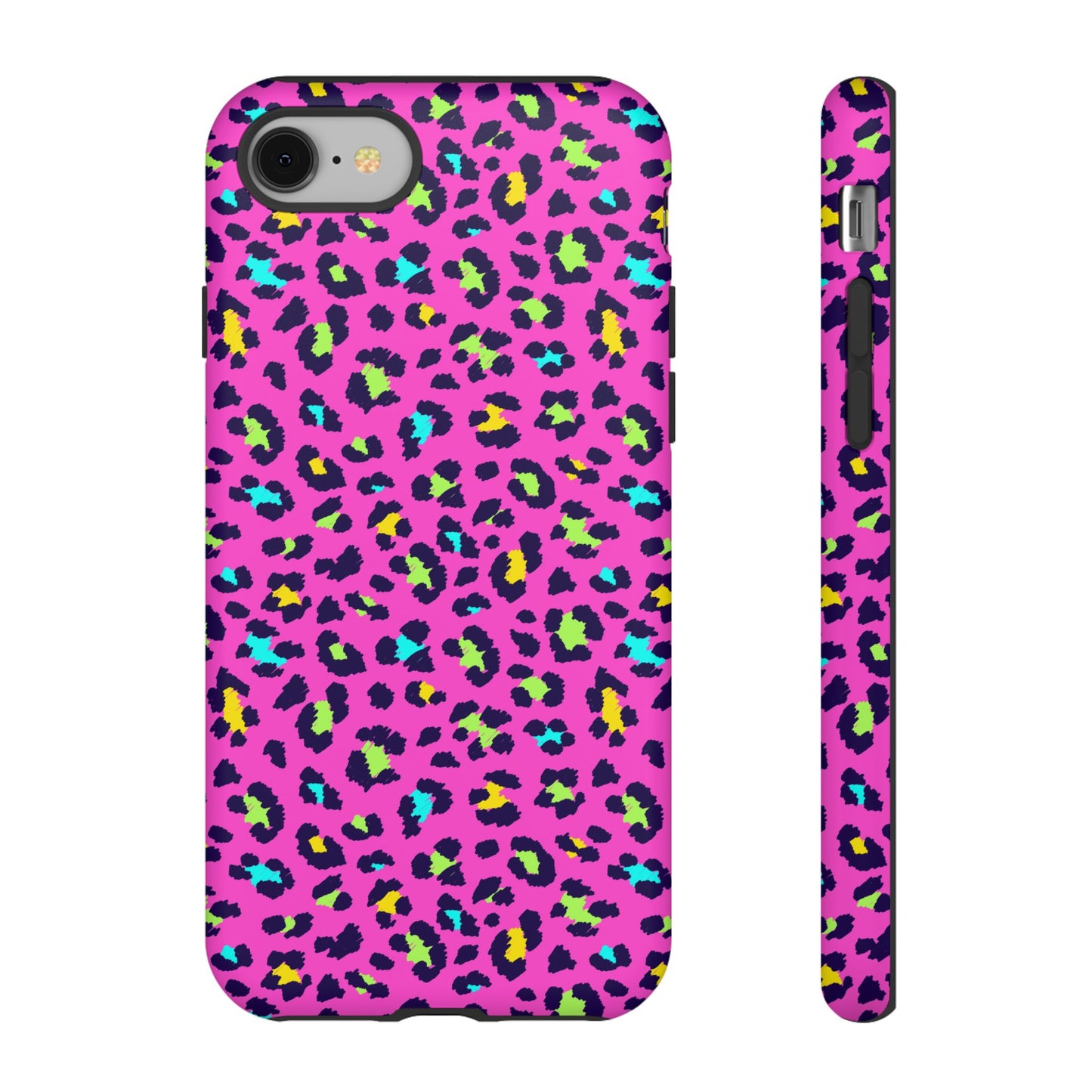iPhone Pink Neon Leopard Phone Case — Bold Protective iPhone Cover