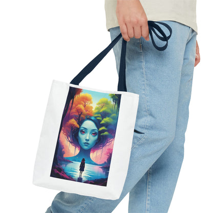 Dreamscape Portrait Tote Bag — Surreal Forest Girl Art