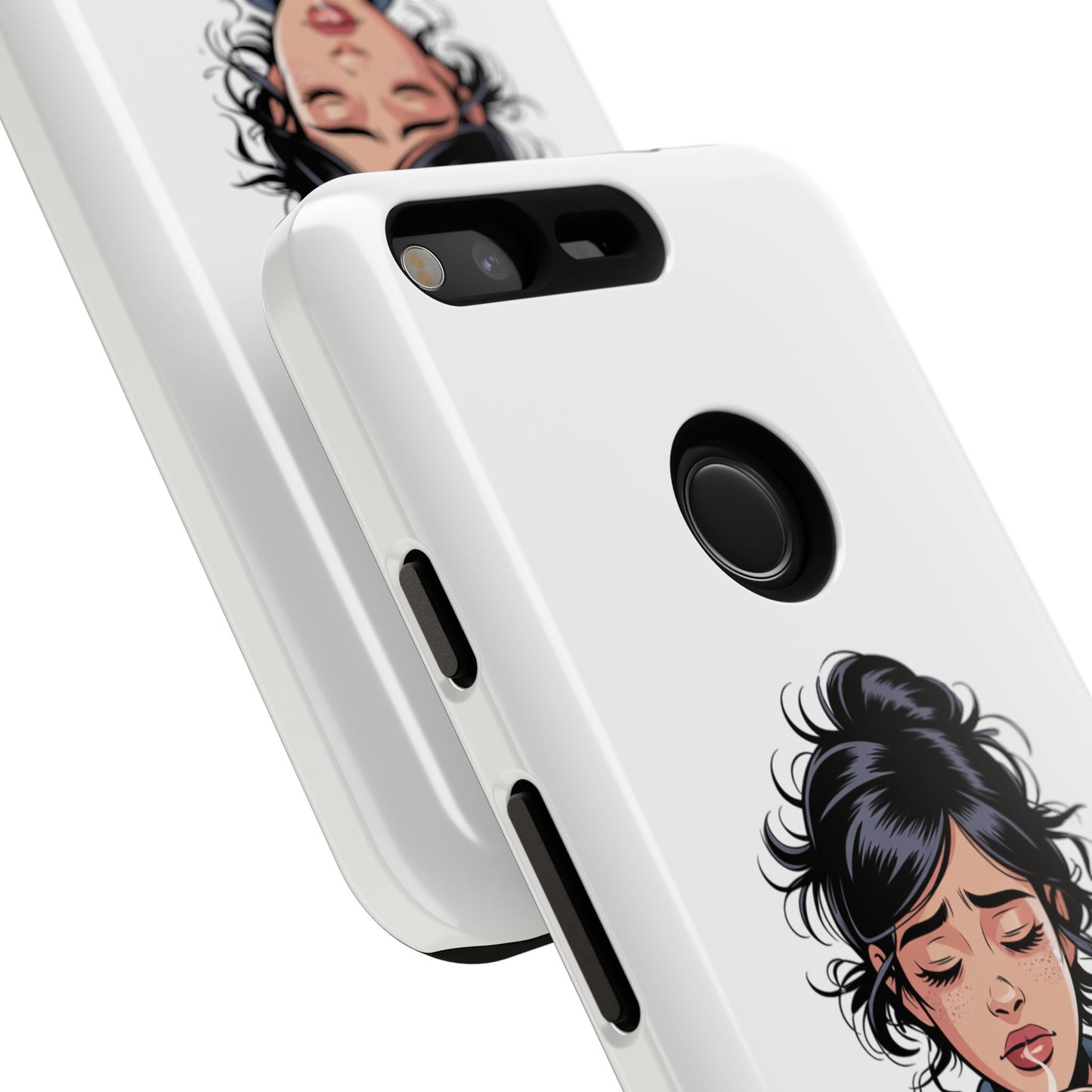 Google-Handyhülle – „Erstmal Kaffee, bitte“: Niedliches Design für eine verschlafene Frau am Morgen