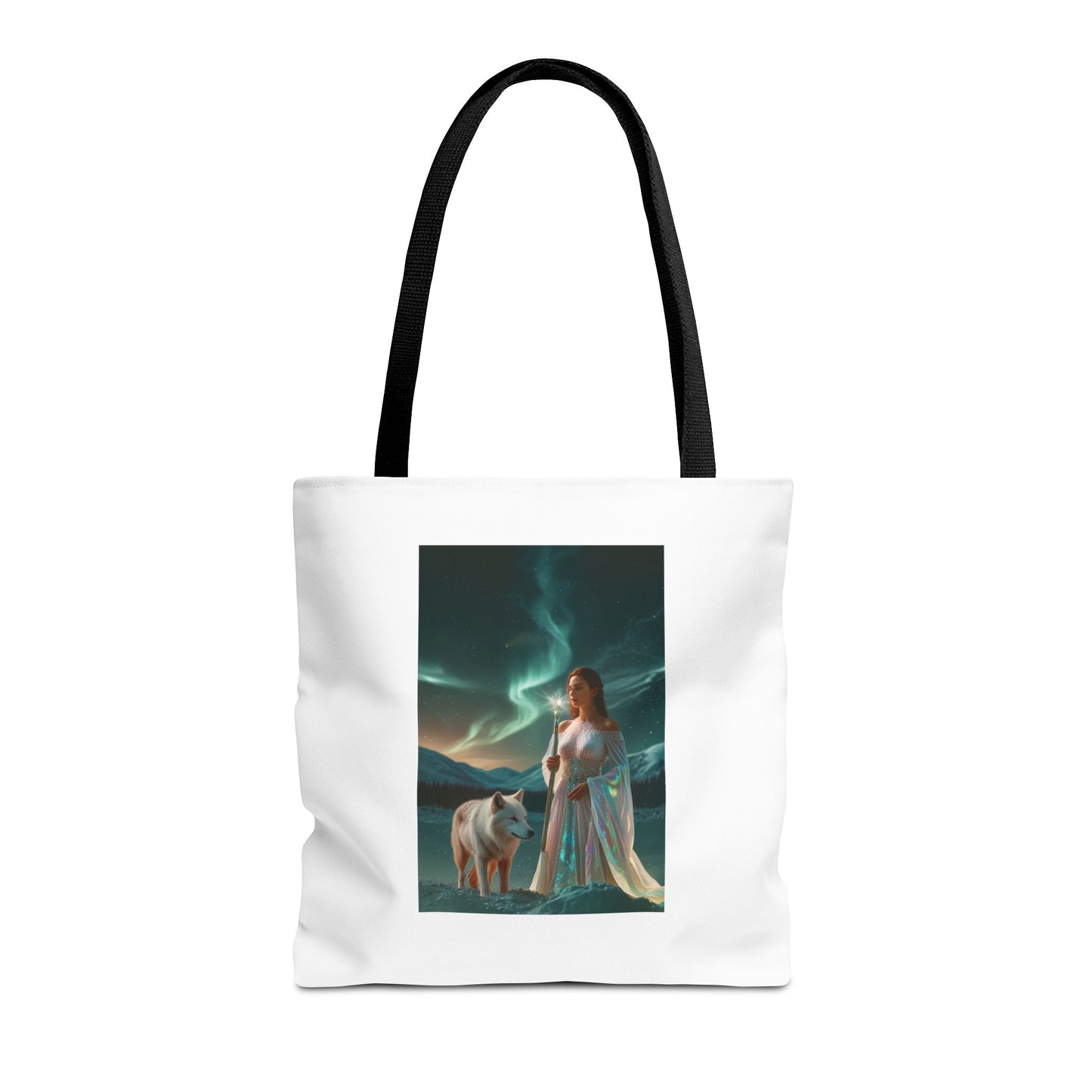 Tragetasche – Mystische Frau mit Wolf Aurora Art Tote