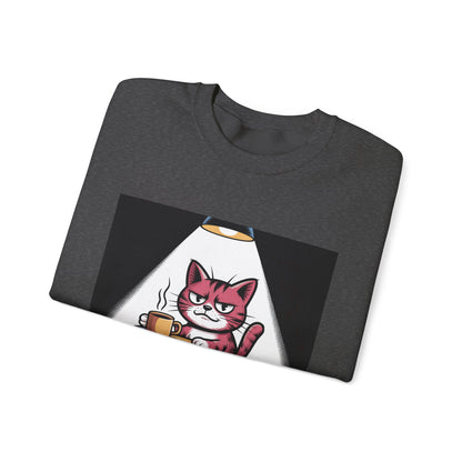 Coffee Cat Sweatshirt — "If You Value Your Life, Let Me Finish My Coffee" Cozy Crewneck