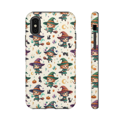 Niedliche iPhone-Handyhülle mit Hexenmuster – Halloween-Kawaii-iPhone-Hülle