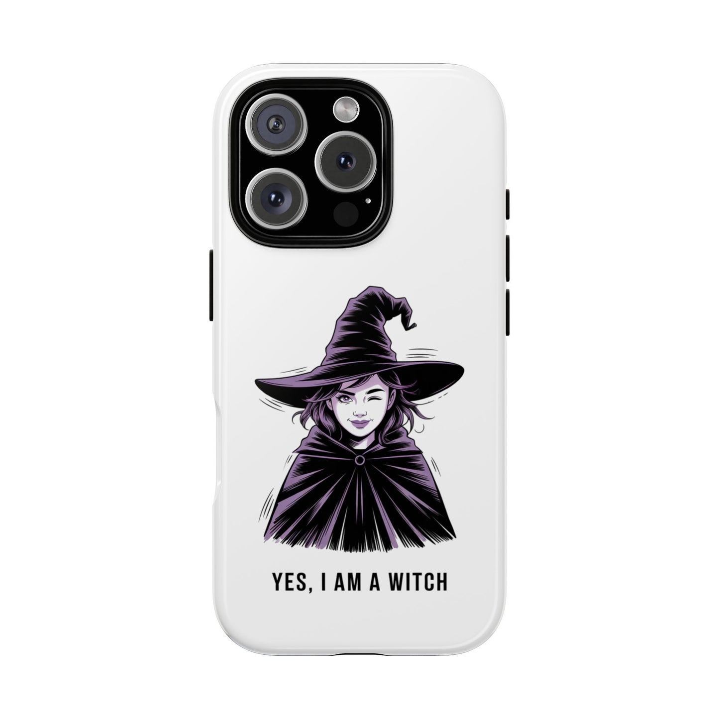 iPhone Yes, I Am a Witch Phone Case — Gothic Witch Illustration Protective Cover