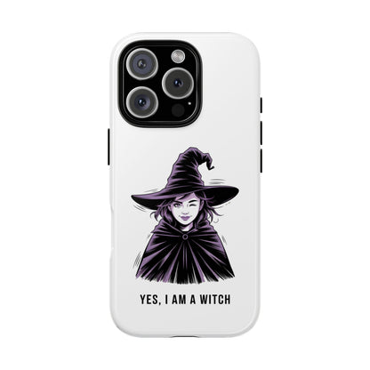 iPhone Yes, I Am a Witch Phone Case — Gothic Witch Illustration Protective Cover