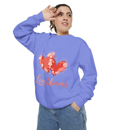Love Blooms Heart Sweatshirt — Floral Valentine Pullover