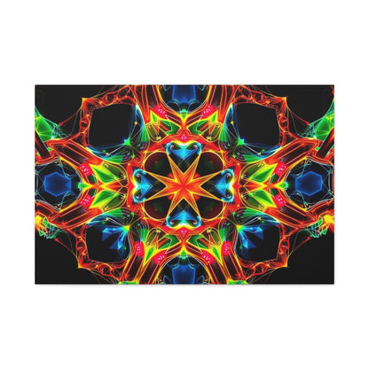 Kaleidoscope Neon Mandala Matte Canvas