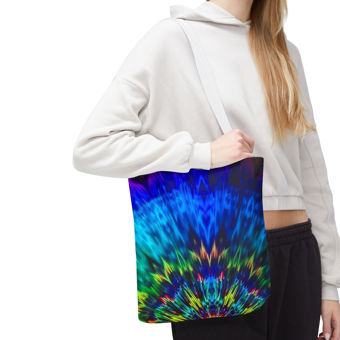 Tie-Dye Kaleidoscope Tote Bag — Vibrant All-Over Print Beach & Market Bag