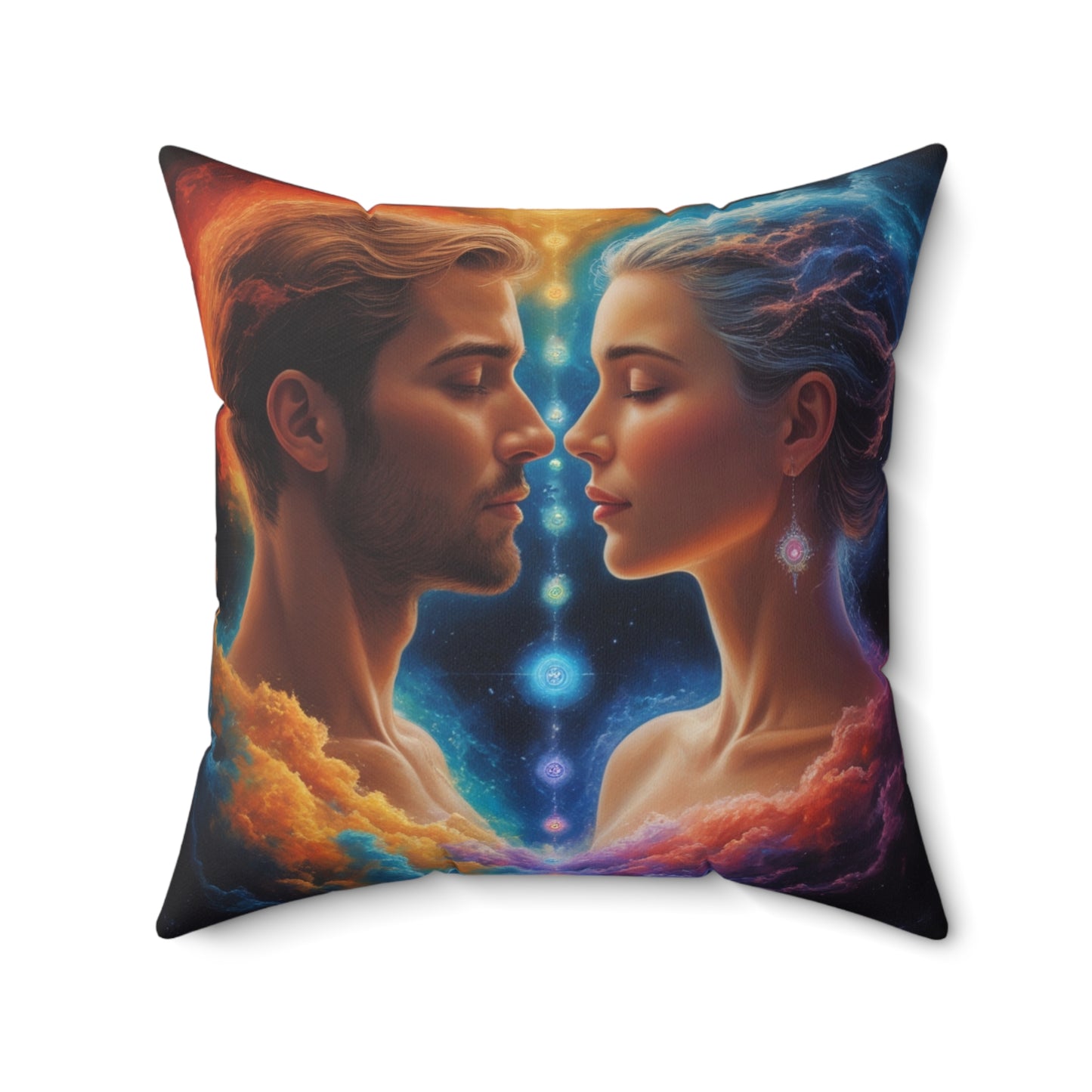 Mystic Soulmates Pillow — Ethereal Lovers Decorative Throw Pillow