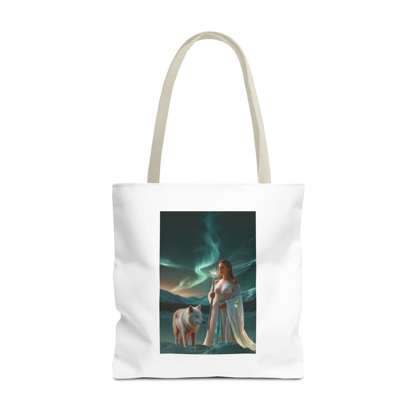 Tragetasche – Mystische Frau mit Wolf Aurora Art Tote