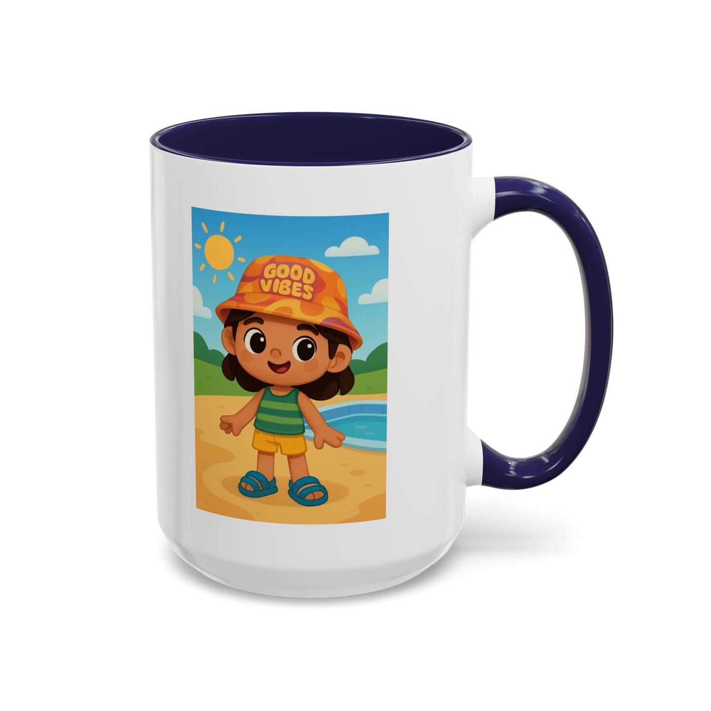 Good Vibes Beach Kid Mug — Accent Coffee Mug (11/15oz)