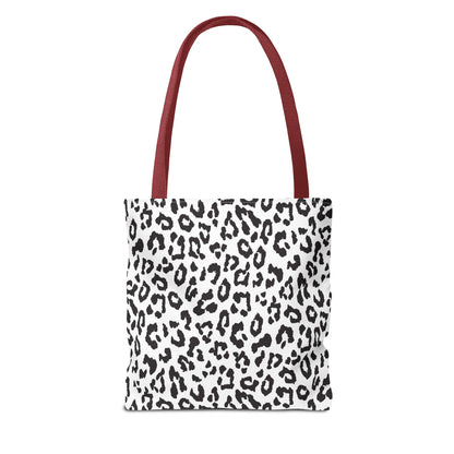 Leopard Print Tote Bag — Black & White All-Over-Print Shopper