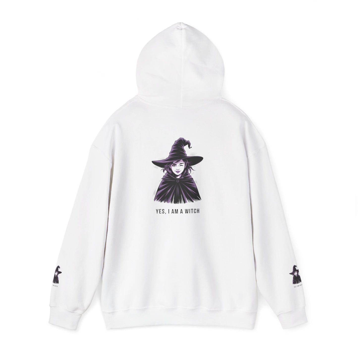 Witch Portrait Hoodie — "Yes, I Am a Witch" Graphic Pullover
