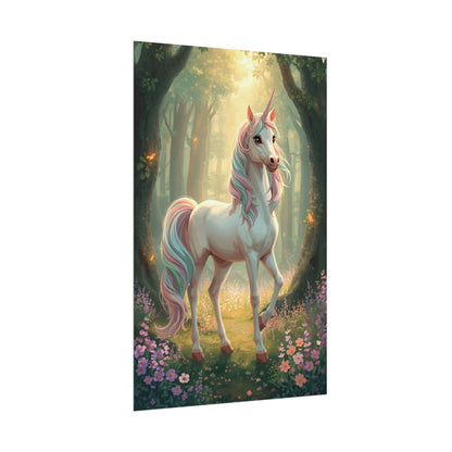 Unicorn Forest Poster — Magical Pastel Unicorn Wall Art