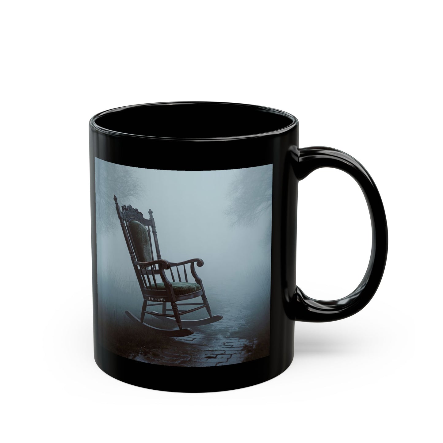 Haunted Rocking Chair Mug - Spooky Fog Gothic Coffee Cup (11oz/15oz)