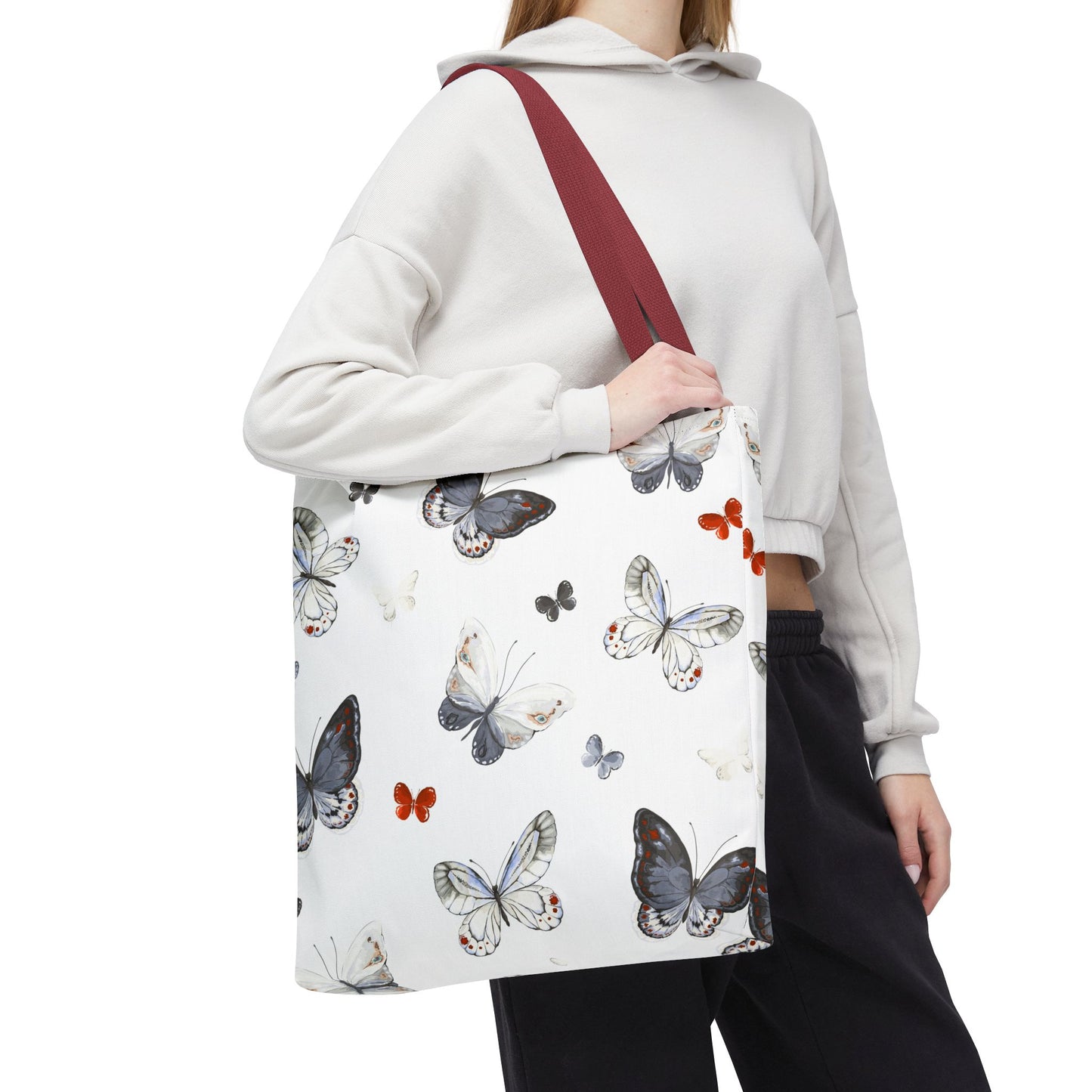 Butterfly Pattern Tote Bag — Lightweight Floral Tote for Everyday Use