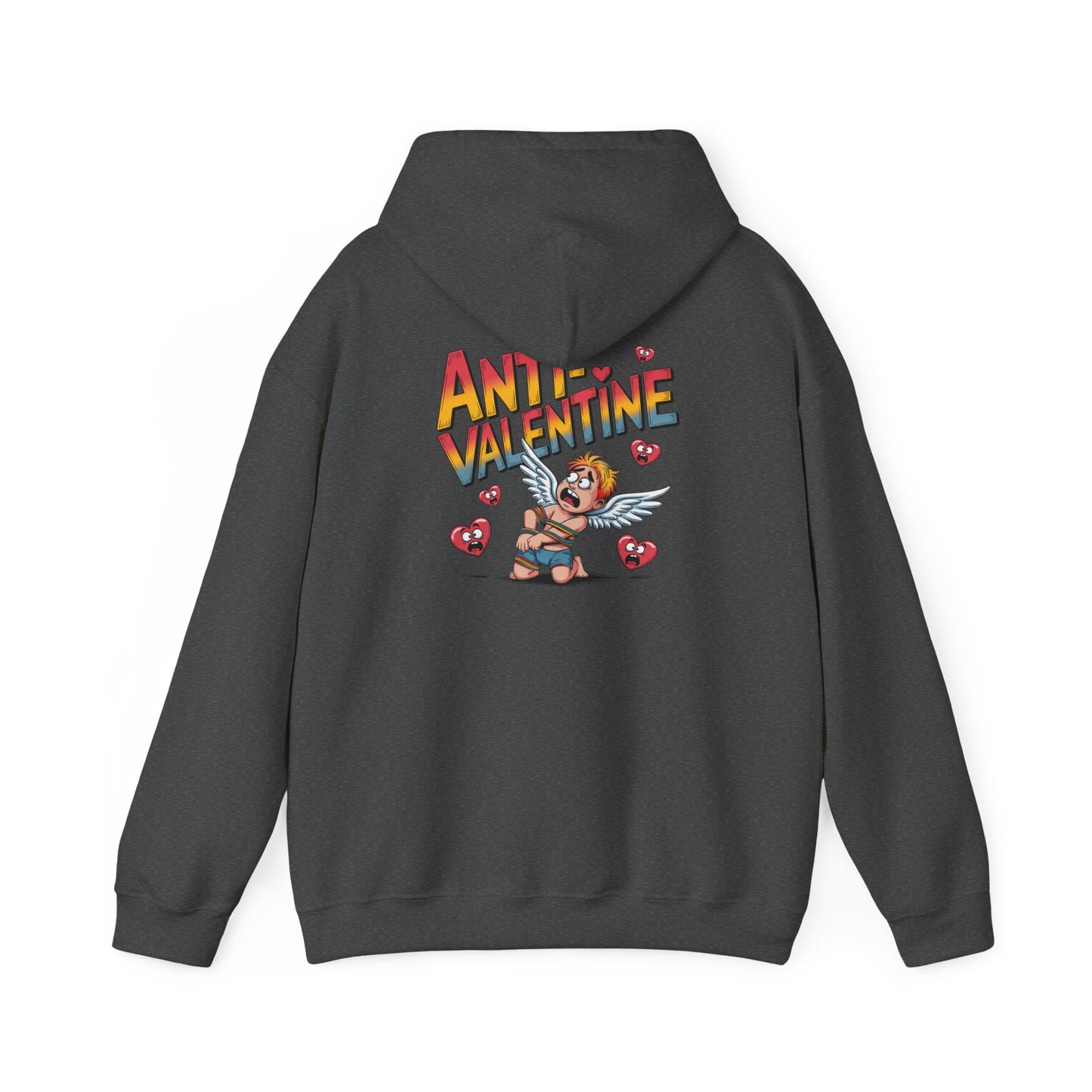 Anti-Valentine Hoodie — Funny Cupid Bear Graphic Pullover