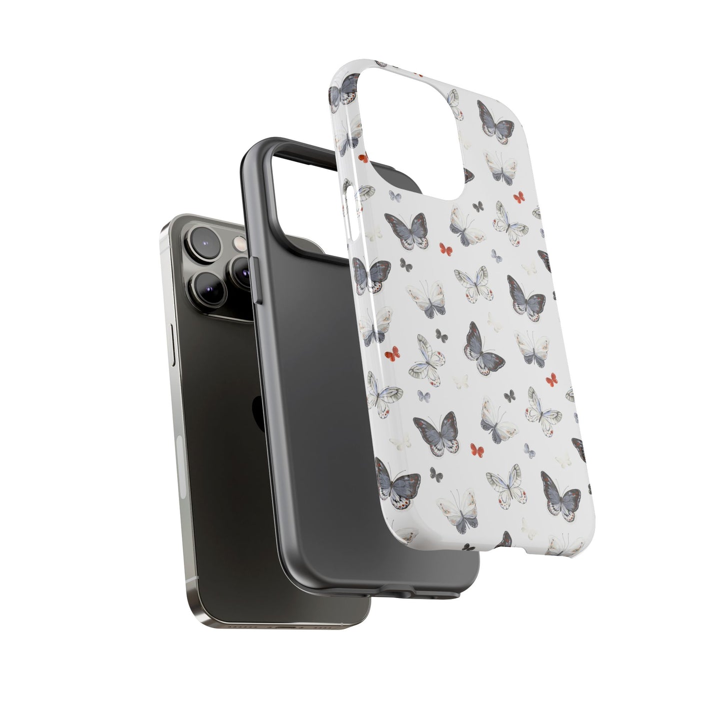 iPhone Butterfly Pattern Tough Phone Case — Protective Floral-Inspired iPhone Case