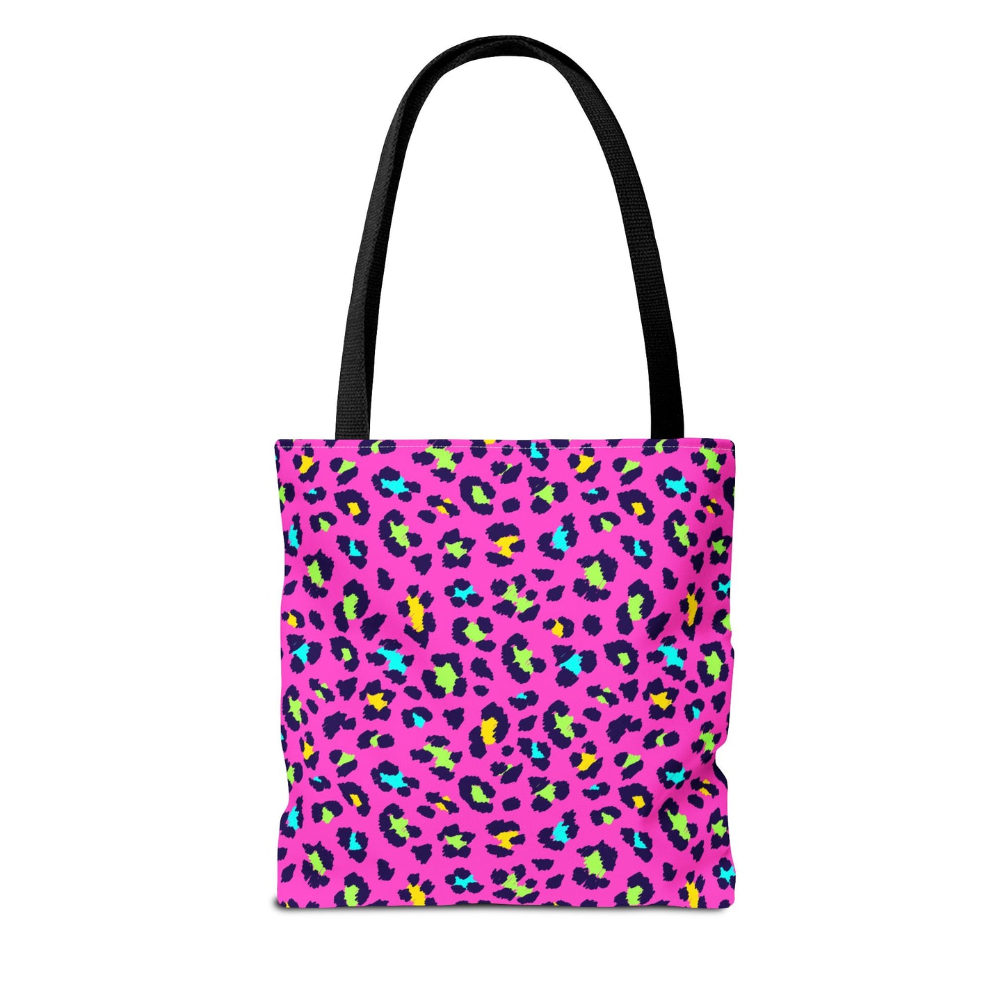 Pink Neon Leopard Print Tote Bag — Bold Animal Print Shopper