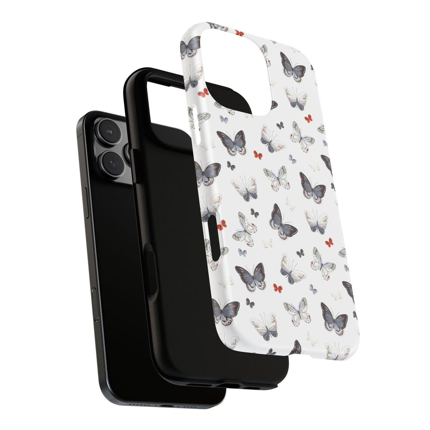 iPhone Butterfly Pattern Tough Phone Case — Protective Floral-Inspired iPhone Case