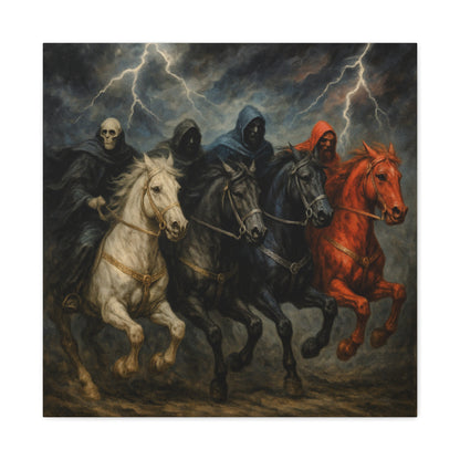 Four Horsemen Canvas Wall Art — Apocalyptic Gothic Mythology Print