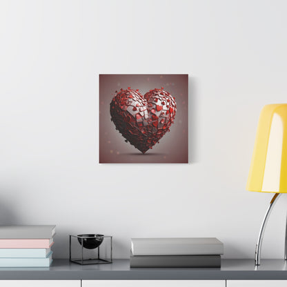 Valentine Heart Mosaic Matte Canvas Wall Art — Stretched 1.25"