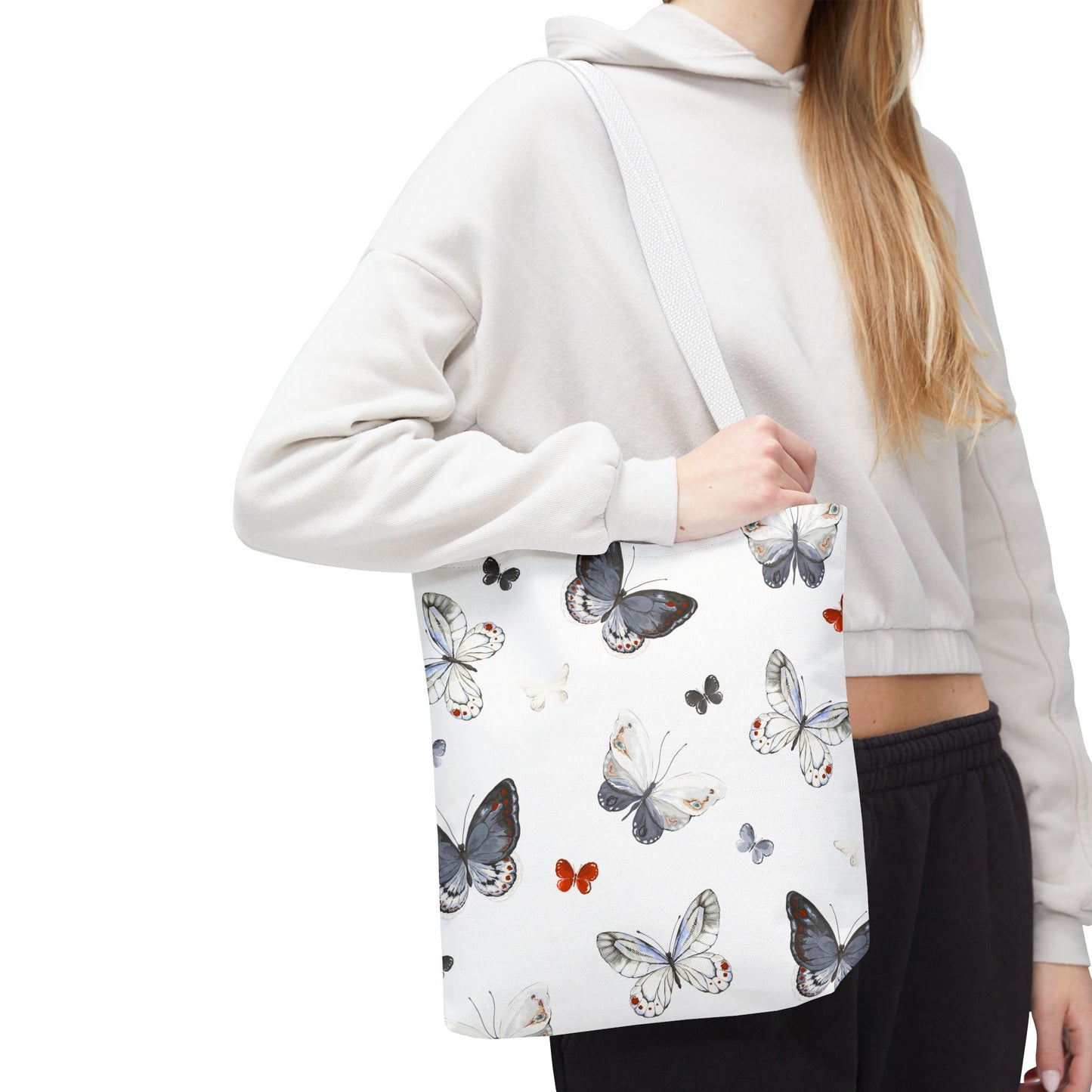 Butterfly Pattern Tote Bag — Lightweight Floral Tote for Everyday Use