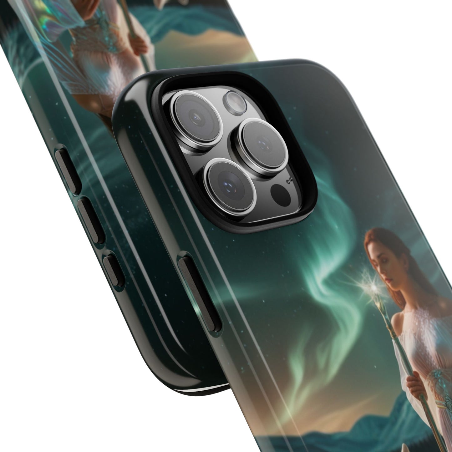 iPhone Mystic Guardian Phone Case — Aurora Wolf Woman Protective Cover