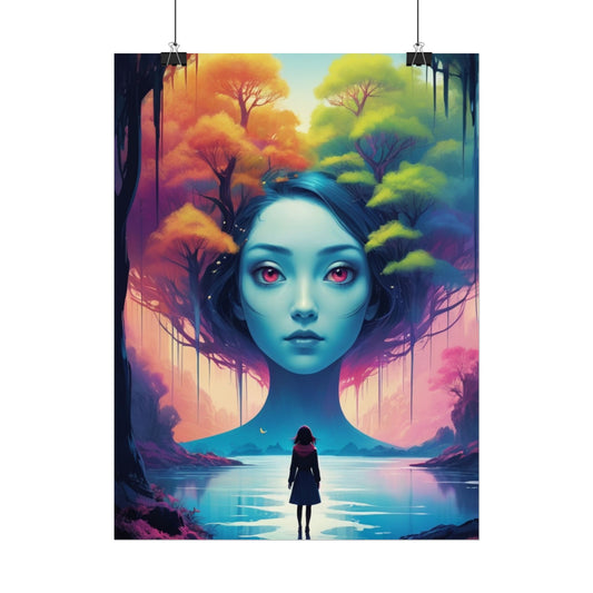 Surreal Forest Goddess Poster – Fantasy Art Rolled Poster
