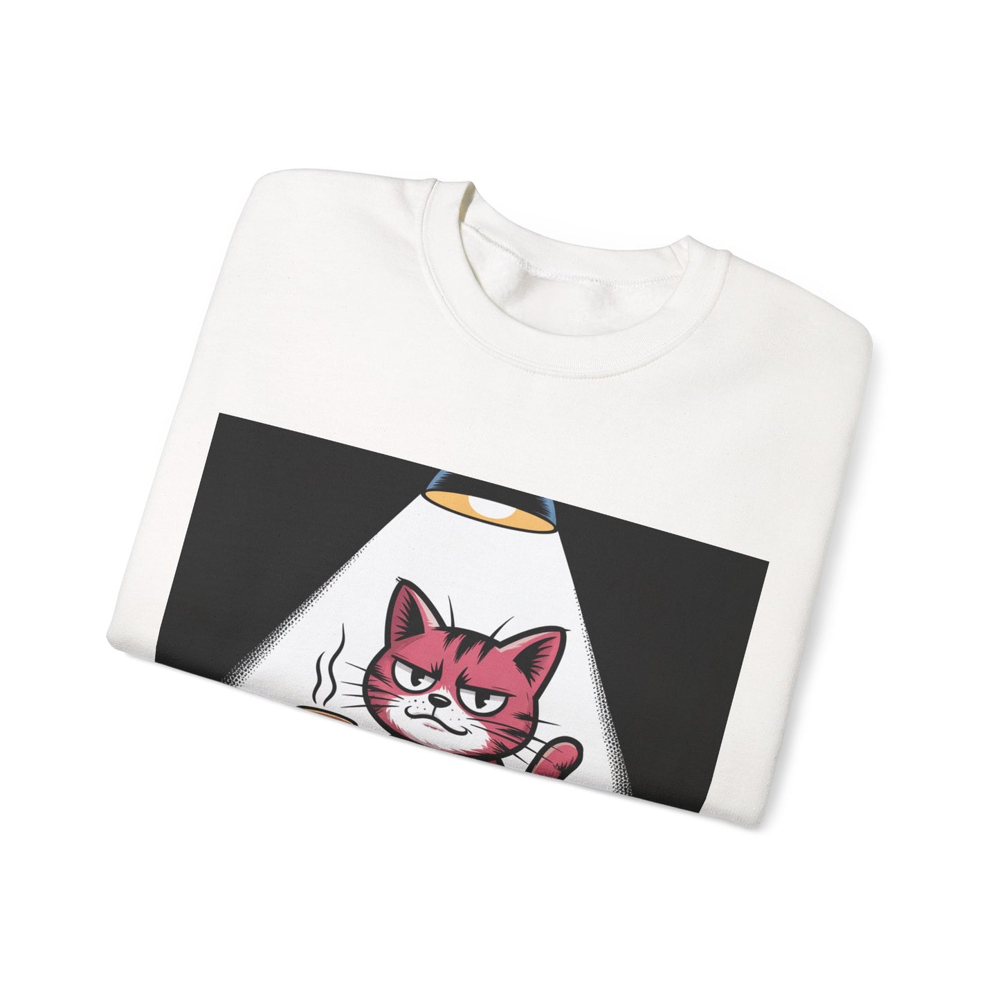 Crewneck Sweatshirt - Funny Cat Coffee Design "If You Value Your Life, Let Me Finish My Coffee"