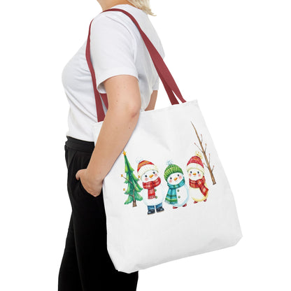 Christmas Snowman Tote Bag — Cute Holiday Winter Market Tote