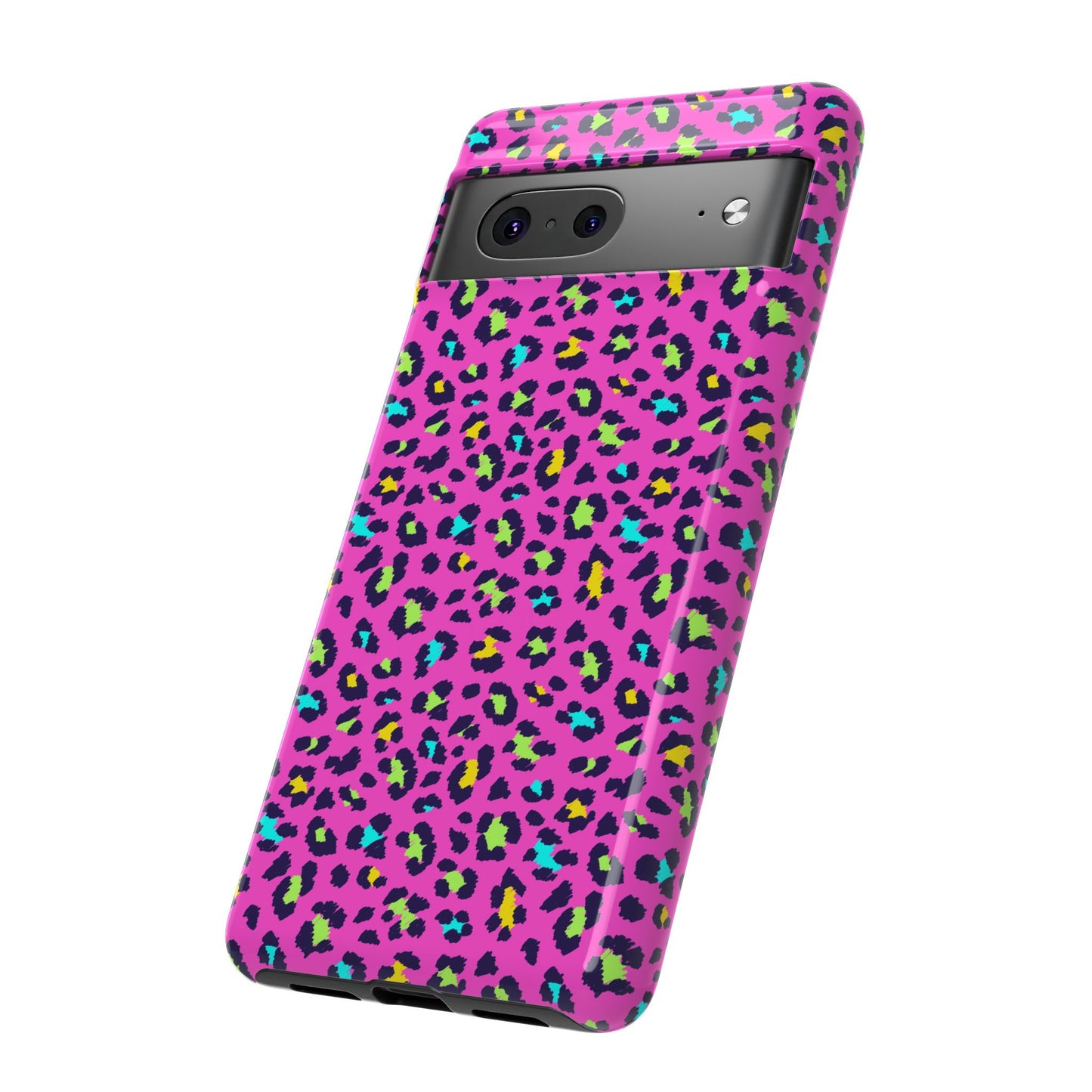 Funda resistente para teléfono Google Pink Neon Leopard: protector con estampado animal brillante