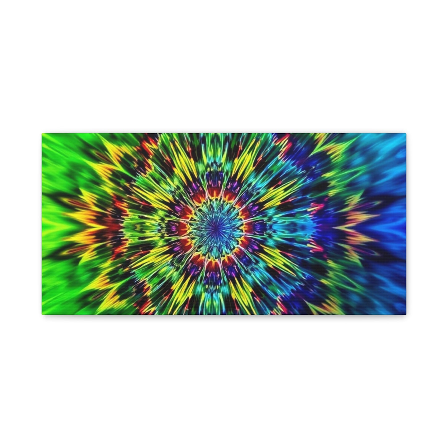 Psychedelic Kaleidoscope Matte Canvas Wall Art — Vibrant Mandala Stretched Canvas