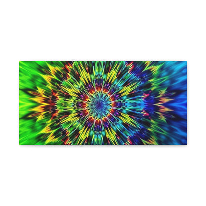 Psychedelic Kaleidoscope Matte Canvas Wall Art — Vibrant Mandala Stretched Canvas