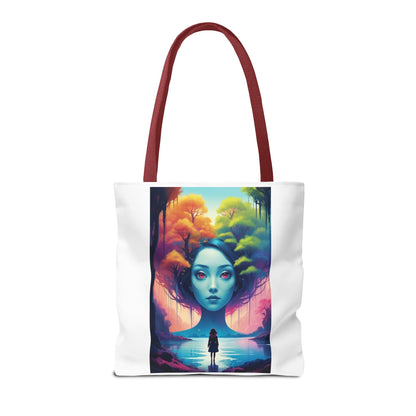 Dreamscape Portrait Tote Bag — Surreal Forest Girl Art