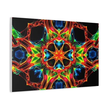Kaleidoscope Neon Mandala Matte Canvas