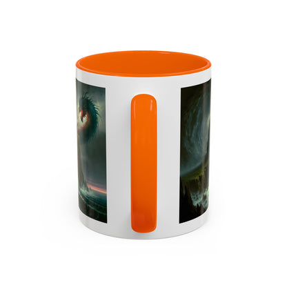 Fantasy Dragon Accent Coffee Mug – Unique Art for Gift Giving, Home Decor, Office Vibes, Halloween, etc.
