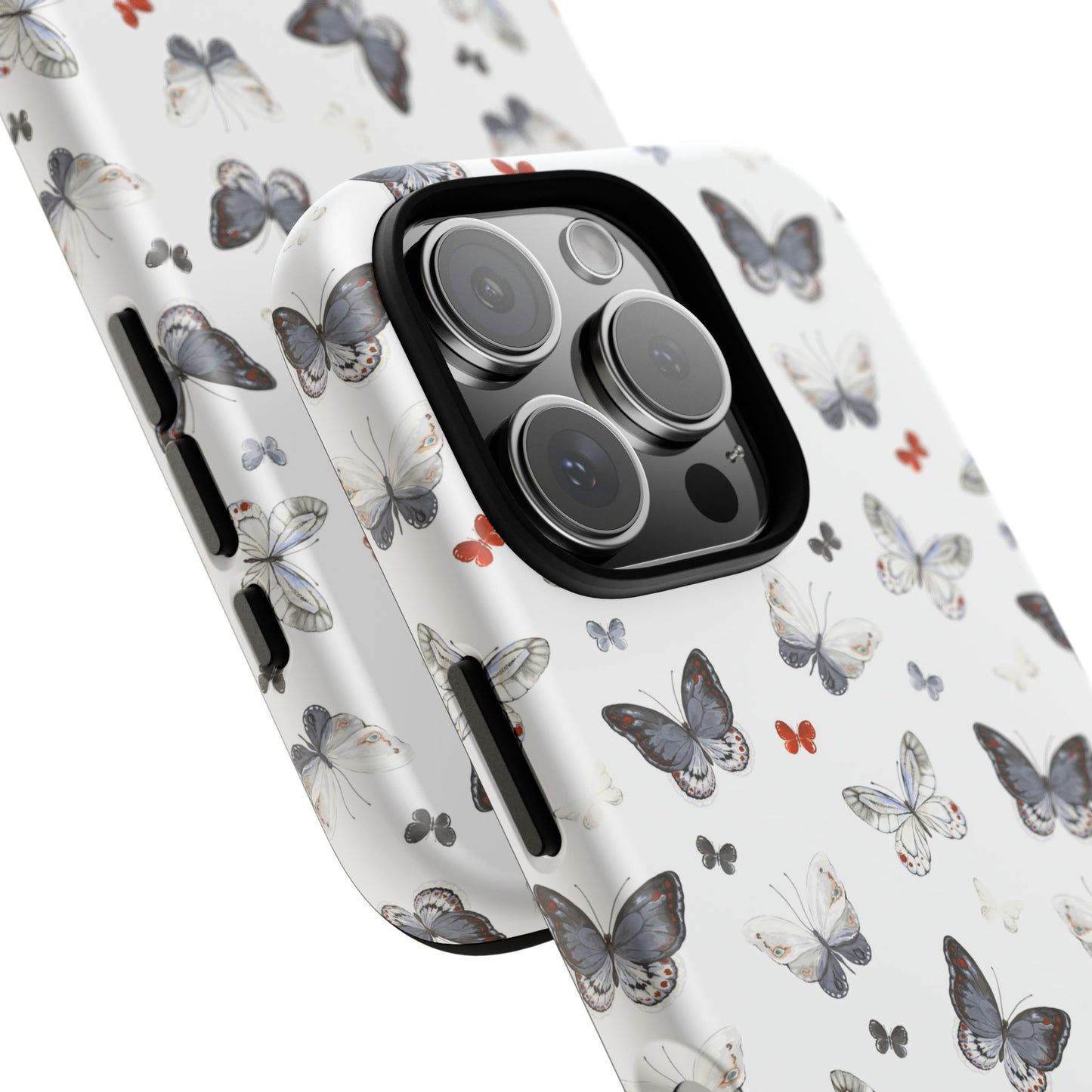 iPhone Butterfly Pattern Tough Phone Case — Protective Floral-Inspired iPhone Case