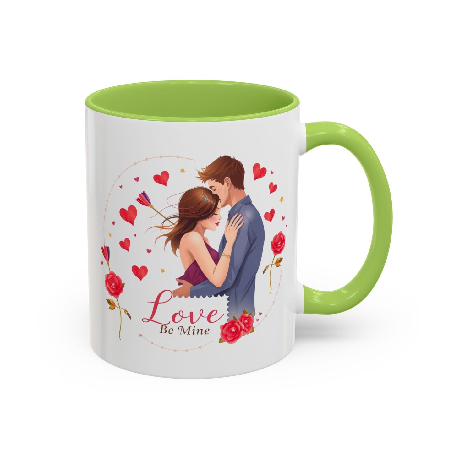 Romantic "Love Be Mine" Accent Coffee Mug — Couples Valentine's Gift