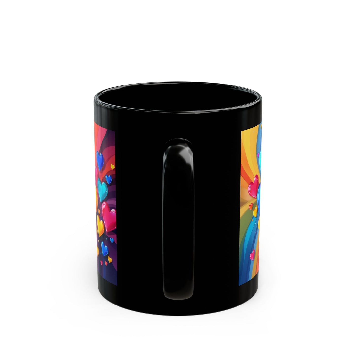 Colorful Heart Rainbow Mug — Vibrant Love Coffee Cup (11oz/15oz)