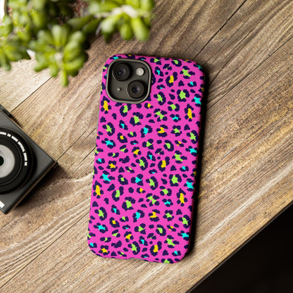 iPhone Pink Neon Leopard Phone Case — Bold Protective iPhone Cover